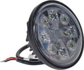 Lámpara LED industrial redonda sellada de 24 W, patrón de luz puntual/inundante, 2200 lúmenes, voltaje 12-24, diámetro [pulgadas] 4 1/2  